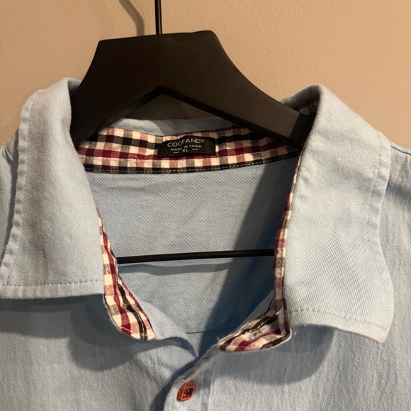 Coofandy Light Blue Men's Shirt - Picture 3 of 6